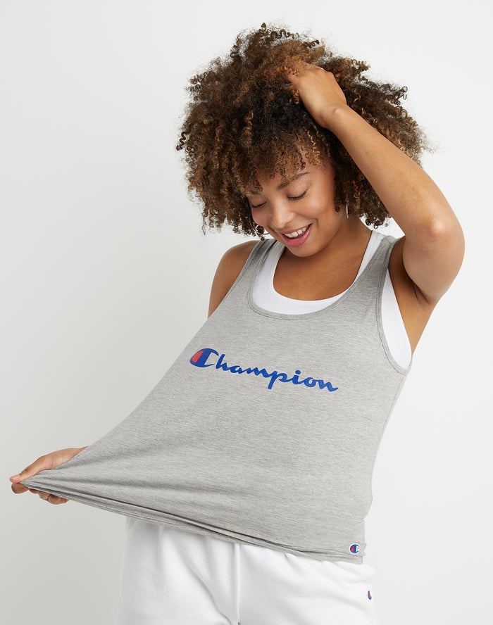 Champion Classic Script Logo Tanktop Dames - Grijs - Belgie 2650RHCZN